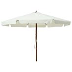 Grote Parasol 330cm Zandwit | Tweedekansje | OP=OP, Kantelbaar, Nieuw, Ophalen of Verzenden, Stokparasol