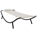 vidaXL Tuinbed 200x90 cm staal crème, Tuin en Terras, Verzenden, Nieuw