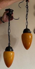 Lamp (2) - traan - Glas - hanglampen Art Deco, Antiek en Kunst