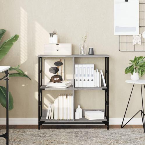 vidaXL Boekenrek 78,5x33x82 cm bewerkt hout grijs sonoma, Huis en Inrichting, Kasten | Boekenkasten, 25 tot 50 cm, Nieuw, Overige houtsoorten