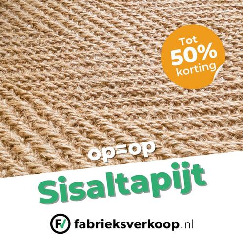 Sisaltapijt nu tot 50% goedkoper bij Fabrieksverkoop!, Huis en Inrichting, Stoffering | Vloerbedekking, Tapijt, Wit, Crème, Beige