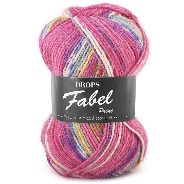DROPS Fabel Print - 161 pink dream - Wol Garen, Hobby en Vrije tijd, Breien en Haken, Ophalen of Verzenden