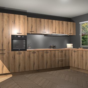 Goud Eiken keuken Petten 94043, Huis en Inrichting, Keuken | Complete keukens, Verzenden