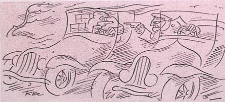 Spotprent over de grenswacht in Nederland (lijst optie), Antiek en Kunst, Kunst | Litho's en Zeefdrukken, Verzenden