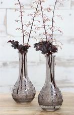 Gekleurd Glazen Flesje Paris Grijs Ø7,5 cm H15,8 cm per stuk, Hobby en Vrije tijd, Ophalen of Verzenden, Nieuw