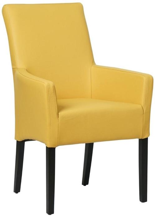 Gele leren landelijke eetkamerstoel - Toledo Leer Giallo (ge, Huis en Inrichting, Stoelen, Eén, Nieuw, Leer, Ophalen of Verzenden