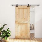 vidaXL Schuifdeur met beslag 95x210 cm massief grenenhout, Doe-het-zelf en Verbouw, Verzenden, Nieuw