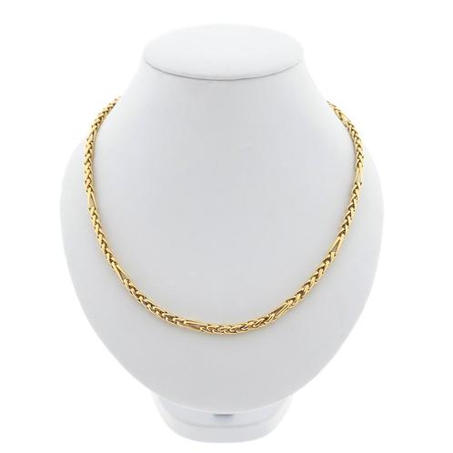 Gouden vossenstaart schakel collier | 43 cm, Sieraden, Tassen en Uiterlijk, Kettingen, Overige kleuren, Gebruikt, Goud, Ophalen of Verzenden