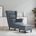 vidaXL Fauteuil met voetenbank fluweel donkergrijs, Huis en Inrichting, Fauteuils, Verzenden, Nieuw