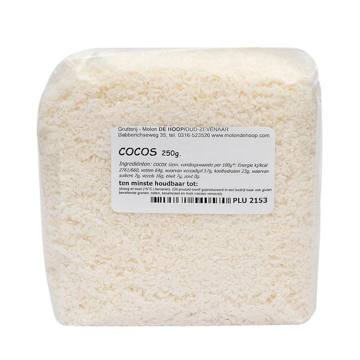 Molen de Hoop Geraspte Kokos 250gr, Hobby en Vrije tijd, Taarten en Cupcakes maken, Nieuw, Verzenden