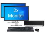 HP EliteDesk 800 G3 SFF i5 7e Gen incl. 2 Monitoren + 2 jaar, Nieuw, Ophalen of Verzenden, 8 GB, 120 GB