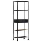 vidaXL Boekenkast 60x35x180 cm ruw mangohout en ijzer, Verzenden, Nieuw, 50 tot 100 cm, 150 tot 200 cm