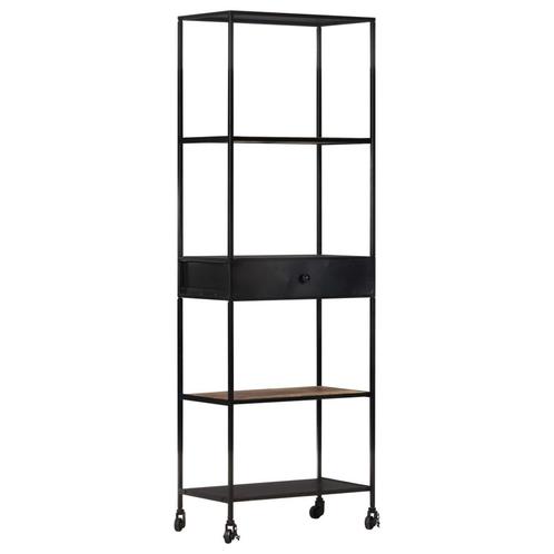 vidaXL Boekenkast 60x35x180 cm ruw mangohout en ijzer, Huis en Inrichting, Kasten | Boekenkasten, 25 tot 50 cm, Nieuw, Overige houtsoorten