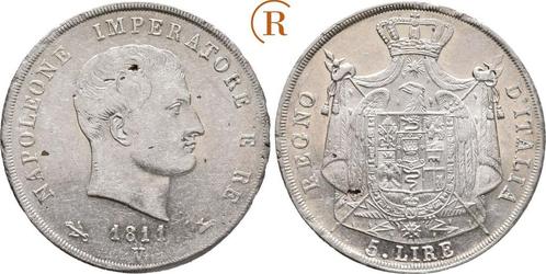 5 Lire Venedig 1811 V Italien: Napoleon I, 1804-1815:, Postzegels en Munten, Munten | Europa | Niet-Euromunten, Verzenden
