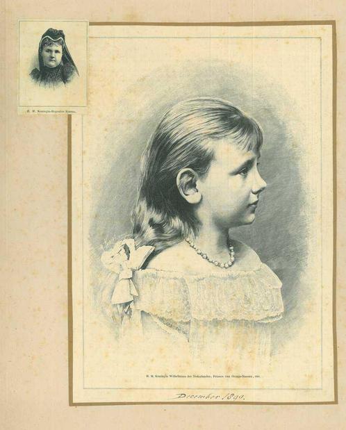 Portrait of Wilhelmina of the Netherlands, Antiek en Kunst, Kunst | Etsen en Gravures