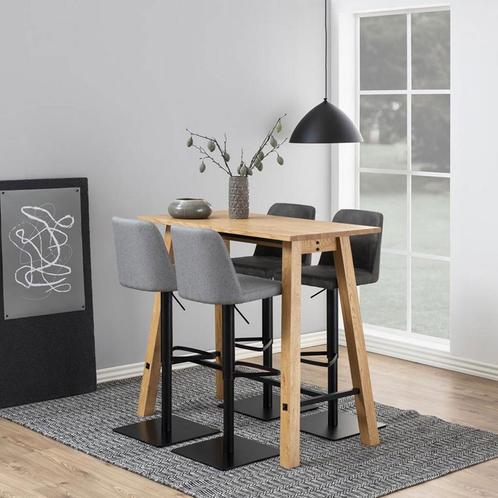 Barkruk kunstleer donkergrijs | In hoogte verstelbaar, Huis en Inrichting, Barkrukken, Nieuw, 1 kruk, Metaal, 90 cm of meer, Verzenden
