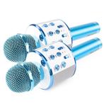 Set van 2 MAX KM01 karaoke microfoons - Blauw (2x), Verzenden, Nieuw