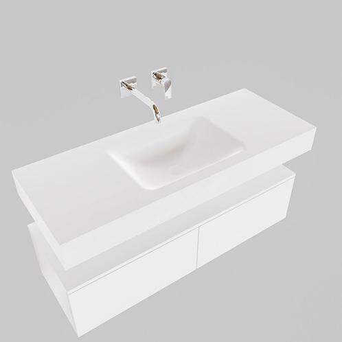 Badkamermeubel AQS Ibiza 120 cm Twee Soft-Close Lades Solid, Huis en Inrichting, Badkamer | Badkamermeubels, Ophalen of Verzenden