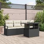 vidaXL Tuin Sofa Set met opslag 5 pcs Zwart Poly riet, Tuin en Terras, Verzenden, Nieuw, Rotan