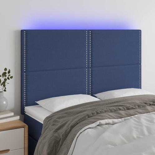 vidaXL Hoofdbord LED 144x5x118/128 cm stof blauw, Huis en Inrichting, Slaapkamer | Bedden, Blauw, Nieuw, Stof, Verzenden