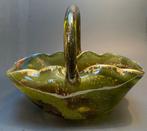 Jardinière - Groen glas met kleur en vergulden ingesmolten, Antiek en Kunst, Antiek | Glas en Kristal
