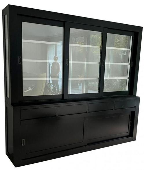 Buffetkast zwart - wit Zwolle 240cm soft close, Huis en Inrichting, Kasten | Buffetkasten, Ophalen of Verzenden