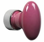 Meubelknop ovaal porselein 33mm glans nikkel/fuchsia, Ophalen of Verzenden, Nieuw