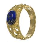 Ring - 18 karaat Geel goud - 1.33ct. tw. Lapis lazuli, Sieraden, Tassen en Uiterlijk, Ringen, Nieuw