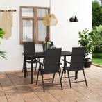 vidaXL 5-delige Tuinset zwart, Tuin en Terras, 4 zitplaatsen, Nieuw, Tuinset, Verzenden