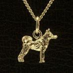 Gouden Siberian Husky staart op rug ketting hanger - klein, Verzenden, Nieuw