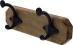 Houten kapstok brocante 2 haken van WDMT™ | 22 x 6,5 x 2 cm, Huis en Inrichting, Woonaccessoires | Kapstokken, Ophalen of Verzenden