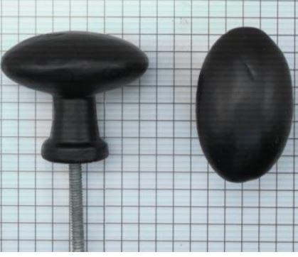 Knop ovaal ijzer zwart 42x26 mm, Doe-het-zelf en Verbouw, Hang- en Sluitwerk, Nieuw, Ophalen of Verzenden