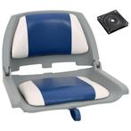 vidaXL 2-delige Bootstoelenset met blauw-witte kussens, Watersport en Boten, Verzenden, Nieuw