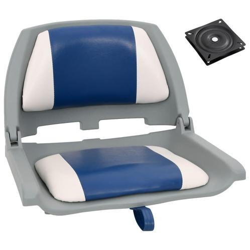 vidaXL 2-delige Bootstoelenset met blauw-witte kussens, Watersport en Boten, Bootonderdelen, Nieuw, Verzenden