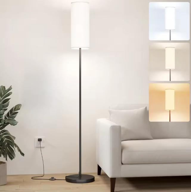 Moderne Vloerlamp –Staande Lamp met Dimbare LED en Lampenkap, Huis en Inrichting, Lampen | Vloerlampen, Nieuw, Verzenden