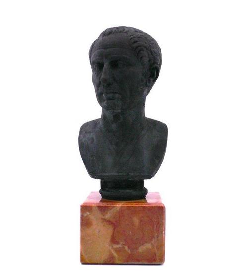 Buste, Julius Caesar - 1,4 kg - 20 cm - Gegoten Beton, Antiek en Kunst, Curiosa en Brocante