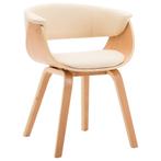 vidaXL Eetkamerstoel gebogen hout en kunstleer crème, Huis en Inrichting, Stoelen, Verzenden, Nieuw