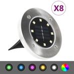 vidaXL Grondlampen 8 st solar LED RGB-kleur, Tuin en Terras, Buitenverlichting, Verzenden, Nieuw
