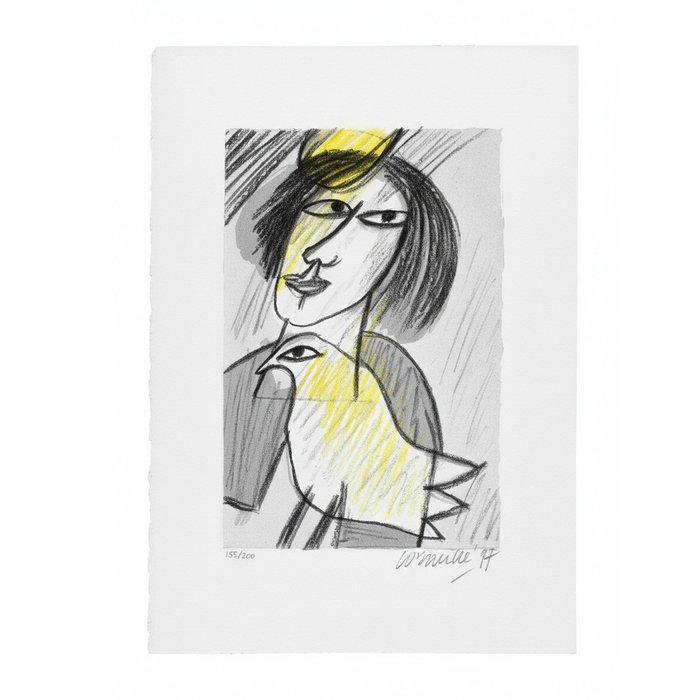 Corneille (1922-2010) - Madame et Oiseau jaune, Antiek en Kunst, Antiek | Overige Antiek