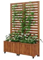 Bruine Bloembak met Traliewerk als Klimhulp Tuin en Terras, Boeken, Verzenden, Nieuw