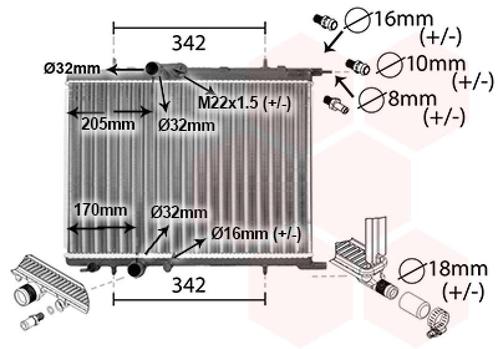 RADIATOR VOOR CITROEN BERLINGO 7_ 2008-2012 133065, Auto-onderdelen, Airco en Verwarming, Nieuw, Ophalen of Verzenden
