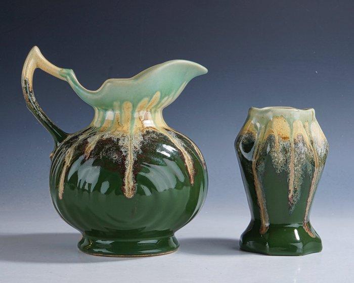 Faienceries de Thulin - Vaas (2) - Art Deco siervazen met, Antiek en Kunst, Kunst | Designobjecten