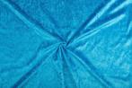 Velours waterblauw stof - 10m rol - Polyester - ACTIE!, 200 cm of meer, Nieuw, Polyester, 120 cm of meer
