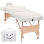 vidaXL Massagetafel inklapbaar 3 zones 10 cm dik wit, Sport en Fitness, Massageproducten, Verzenden, Nieuw