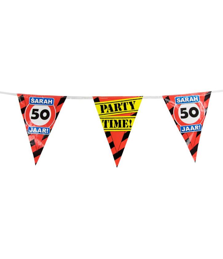 Sarah Slingers Verkeersbord 50 jaar 10m, Hobby en Vrije tijd, Feestartikelen, Nieuw, Verzenden