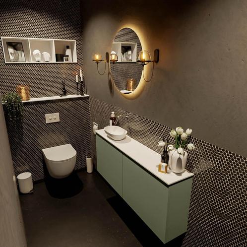 MONDIAZ FOWY toiletmeubel 120cm kleur army. Waskom positie, Doe-het-zelf en Verbouw, Sanitair, Bad, Nieuw, Ophalen of Verzenden