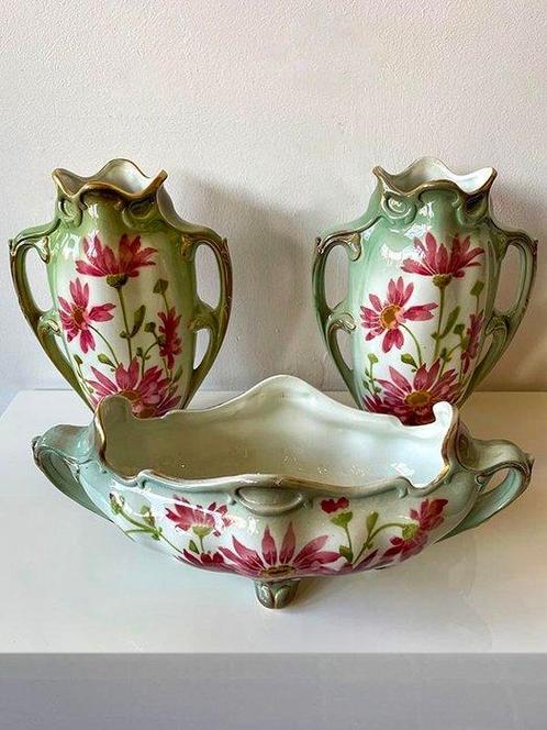 Keller et Guérin de Luneville - Jardinière (3) - Porselein -, Antiek en Kunst, Antiek | Glas en Kristal