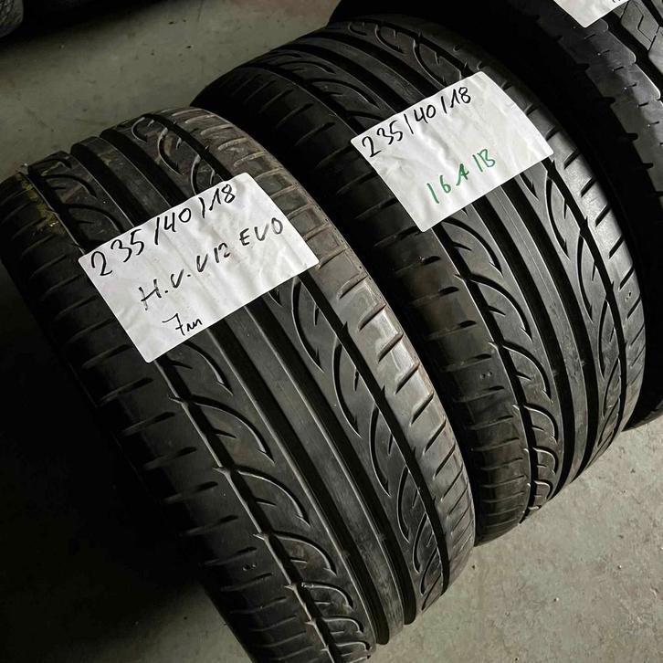2 x Hankook 235-40-18 Zomerbanden 7mm, Auto-onderdelen, Banden en Velgen, 18 inch, Zomerbanden, 235 mm, Personenwagen, Gebruikt