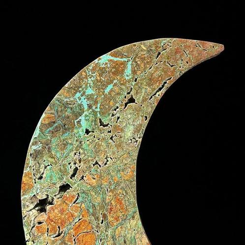 GEEN RESERVE PRIJS - Prachtige Groene Smithsonite Halve maan, Antiek en Kunst, Kunst | Designobjecten