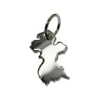 Zilveren Landkaart Frans Guyana ketting hanger, Verzenden, Nieuw